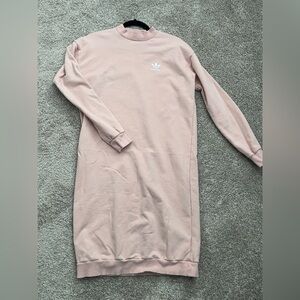 Adidas Originals Blush Pink Sweatshirt Dress | Long Sleeve